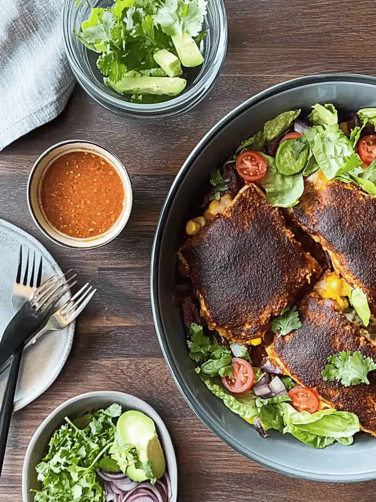 Sweet and Spicy Vegan Enchilada Casserole