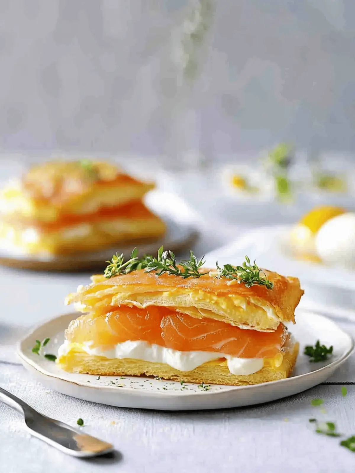 Smoked Salmon and Egg Breakfast Mille-feuille