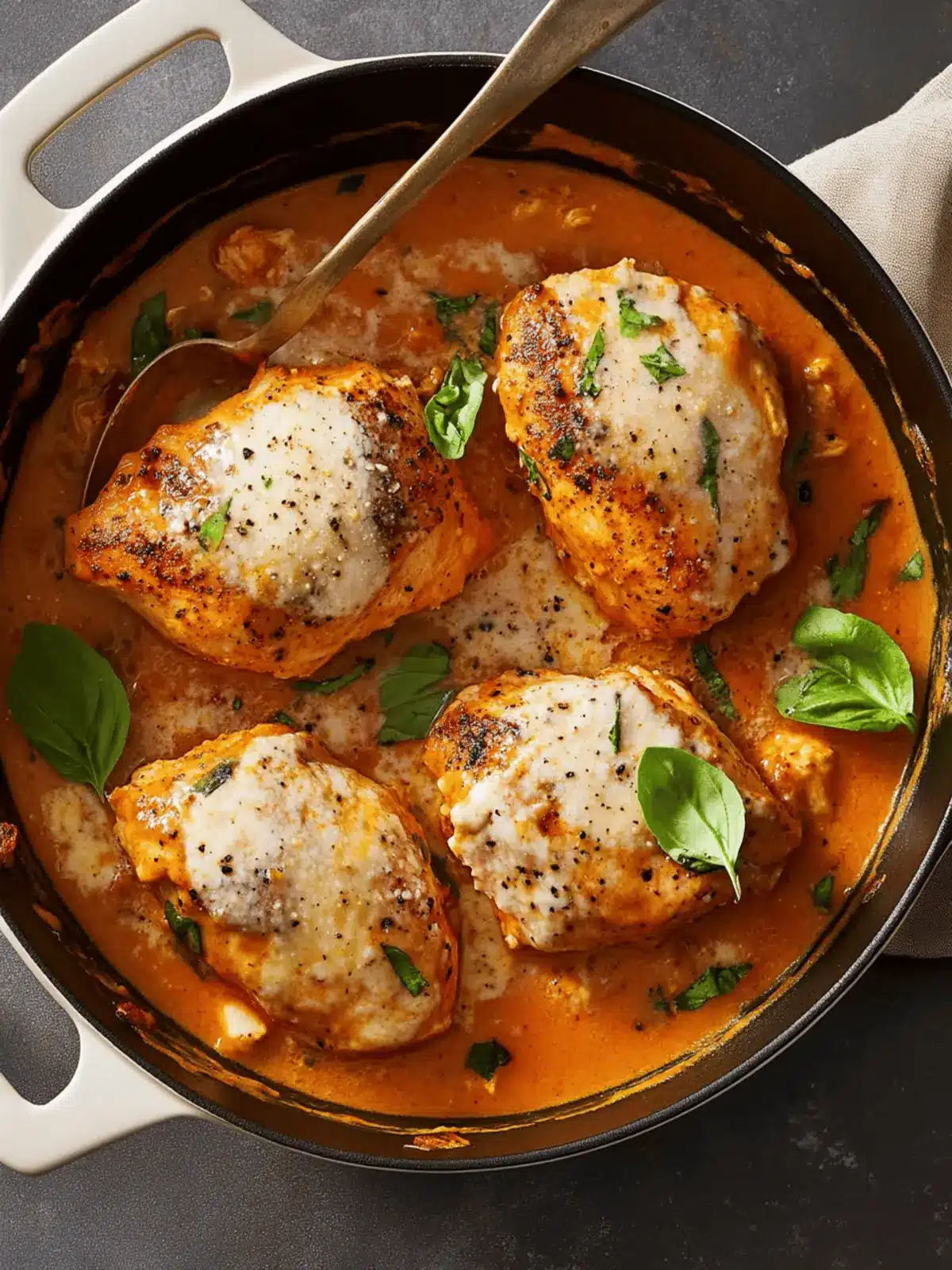 Creamy Pumpkin & Parmesan Chicken Skillet