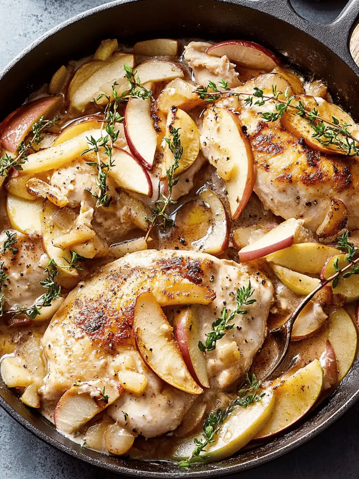 Creamy Apple Bourbon Chicken Skillet