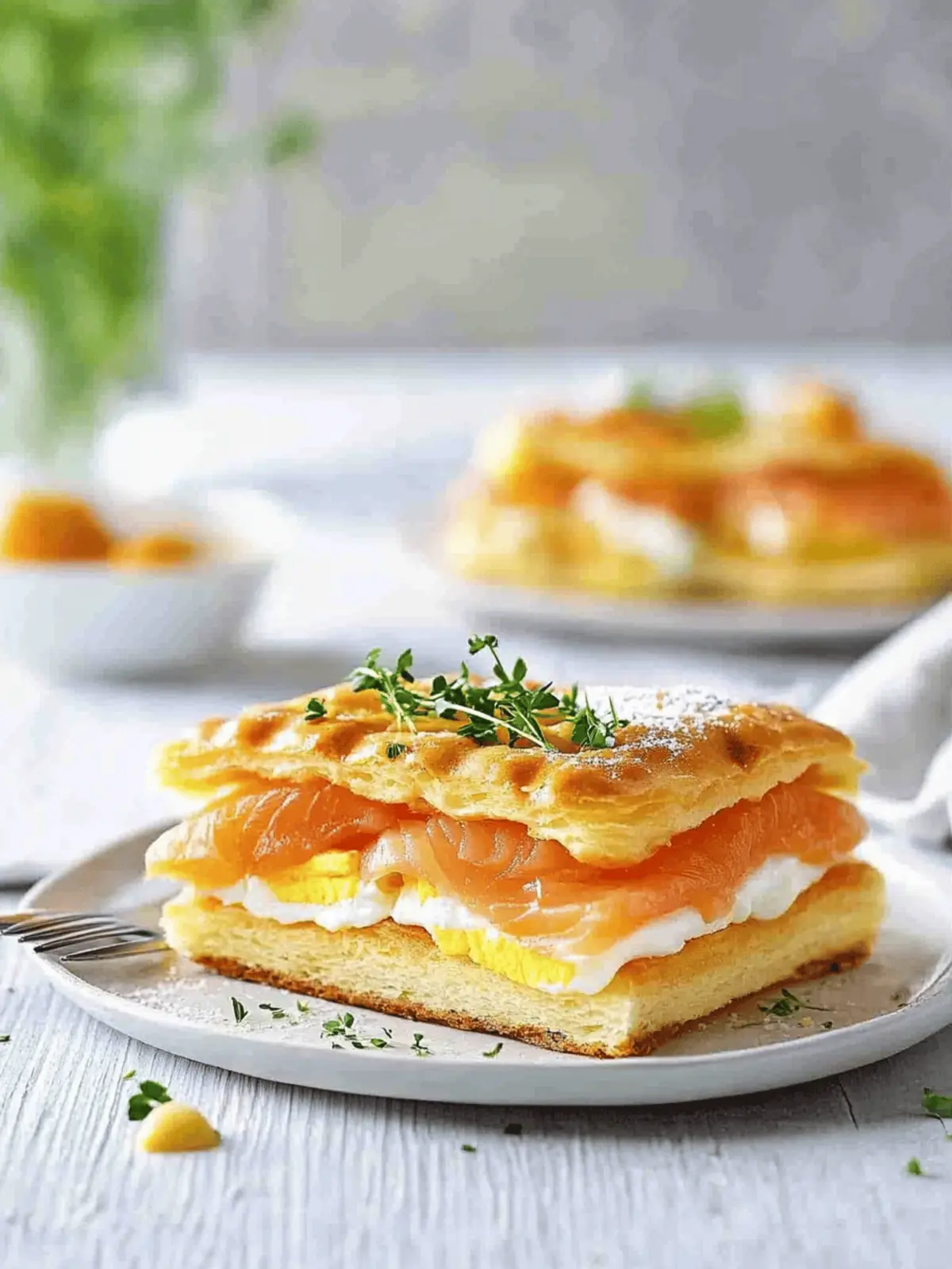Smoked Salmon and Egg Breakfast Mille-feuille