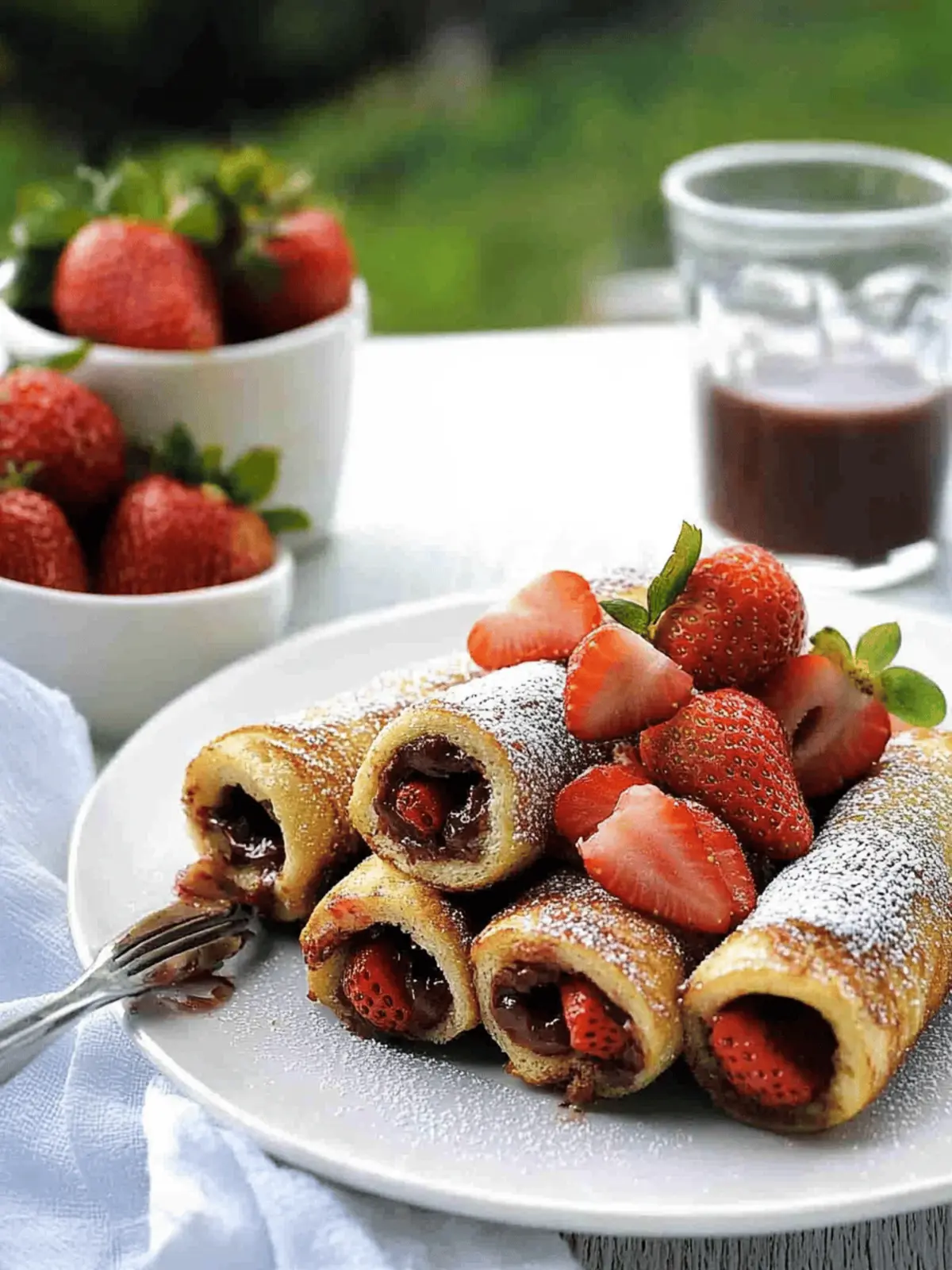 Strawberry Nutella French Toast Roll Ups