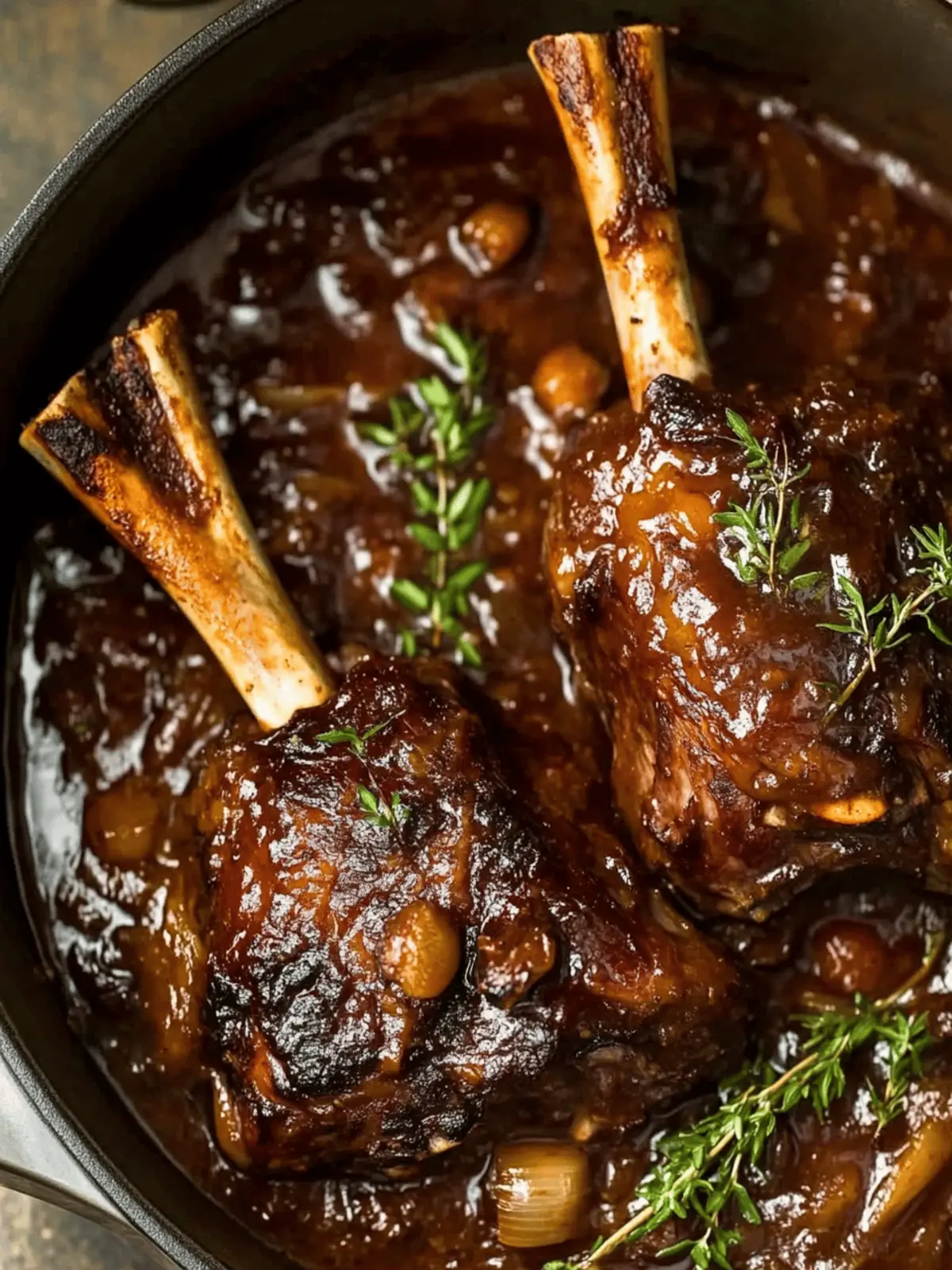 Slow braised lamb shanks