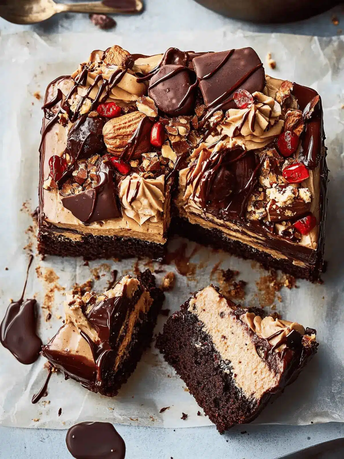 Chocolate Peanut Butter Cake for a crowd