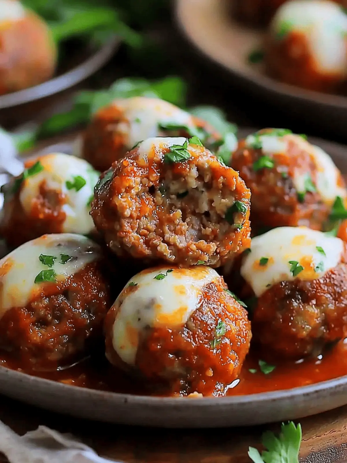 Mozzarella Stuffed Meatballs
