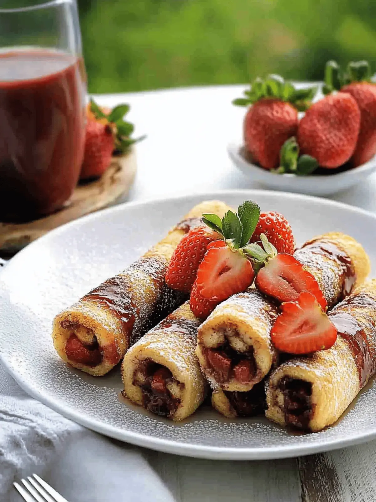 Strawberry Nutella French Toast Roll Ups