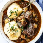 Beef shin stew with Parmesan dumplings