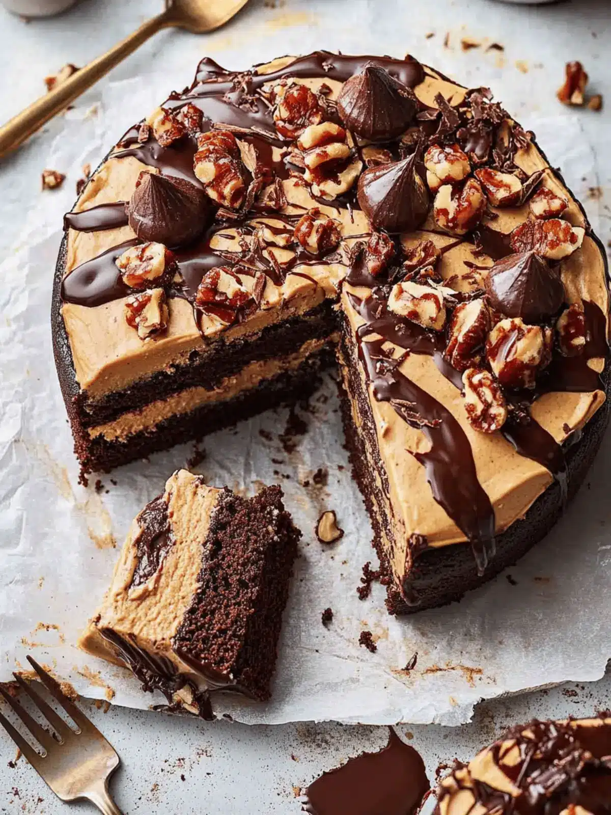 Chocolate Peanut Butter Cake for a crowd