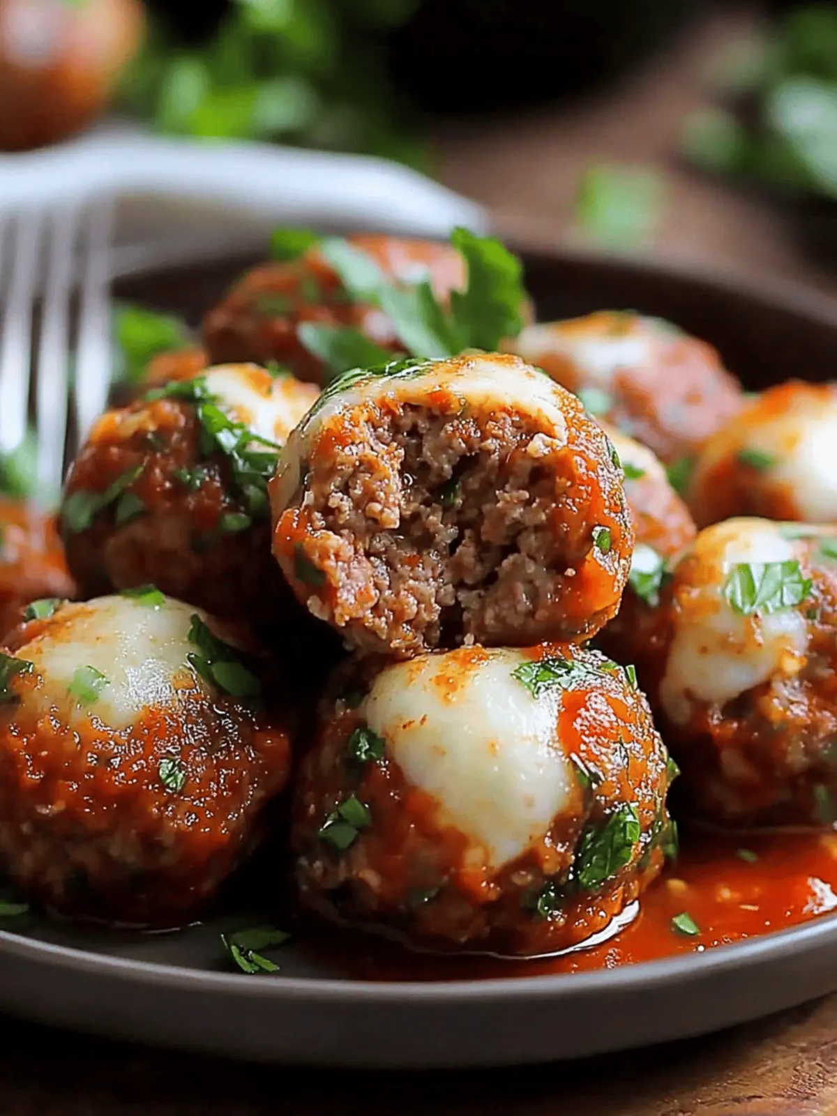 Mozzarella Stuffed Meatballs