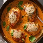 Creamy Pumpkin & Parmesan Chicken Skillet