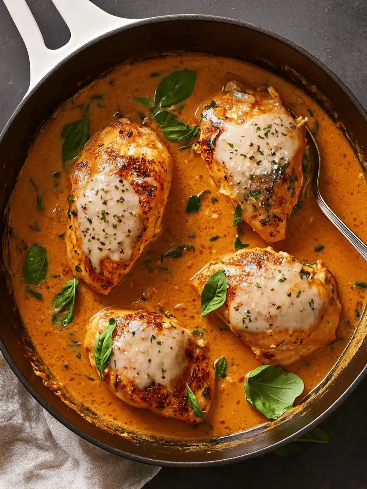 Creamy Pumpkin & Parmesan Chicken Skillet