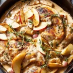 Creamy Apple Bourbon Chicken Skillet