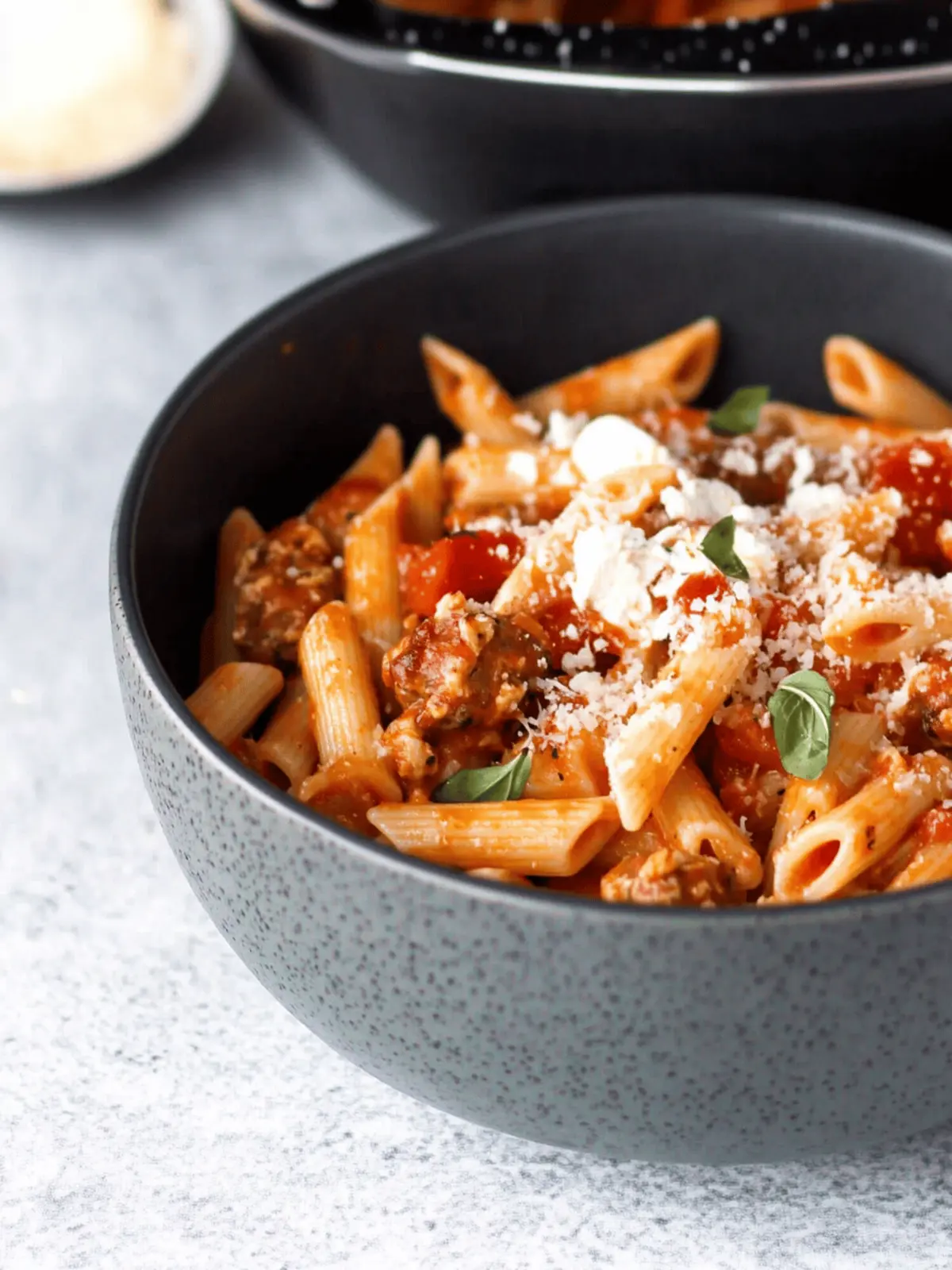 Caprese Penne Pasta with Chicken Sausage