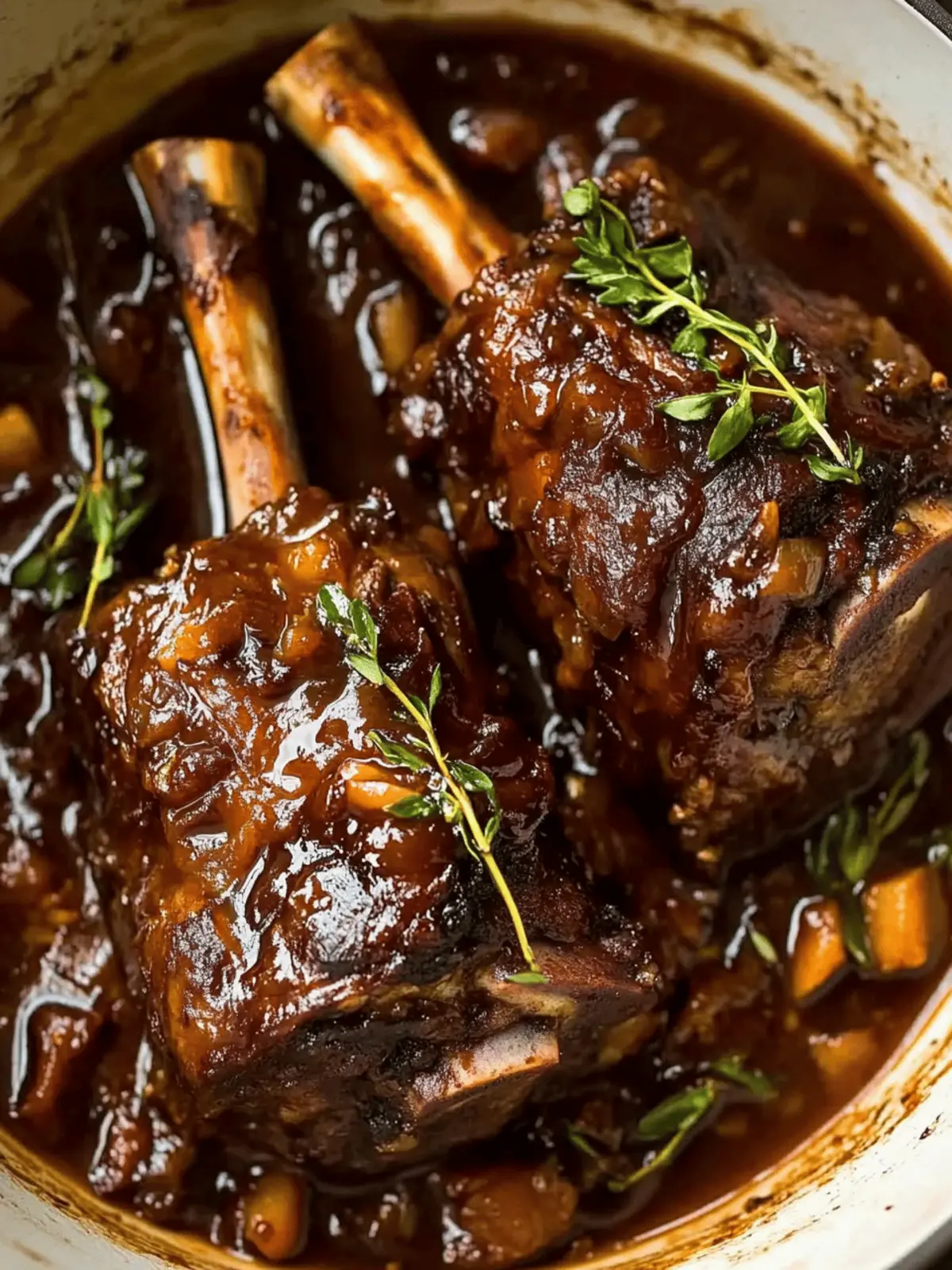 Slow braised lamb shanks