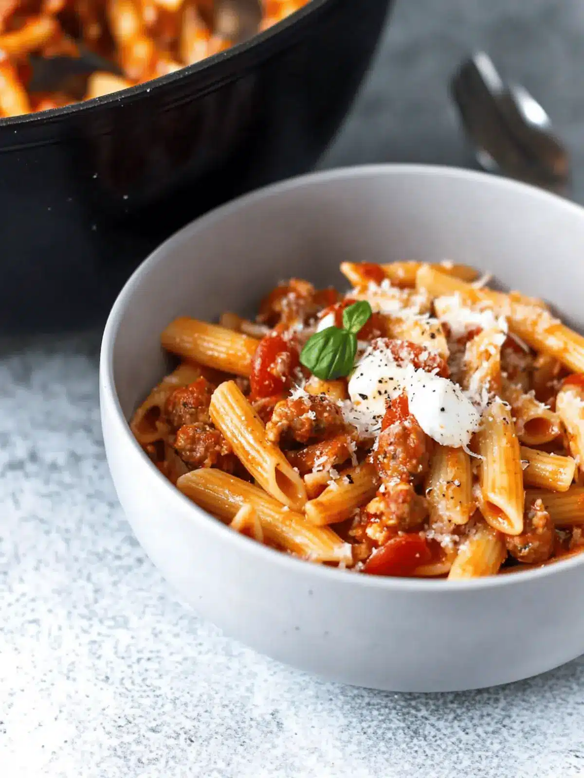 Caprese Penne Pasta with Chicken Sausage